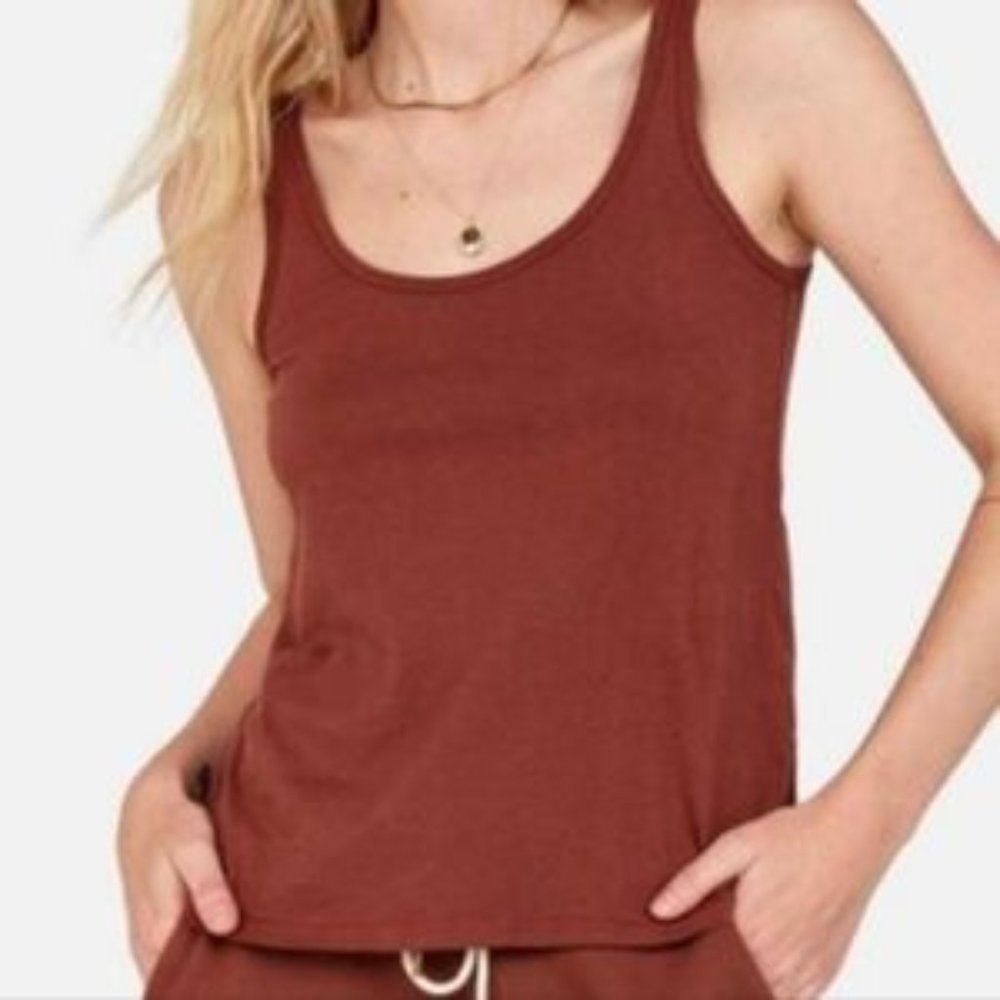 MATE the Label Cocoa Brown Tencel Tank, Small